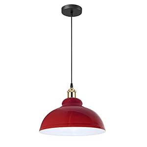 LEDSone Retro Pendelleuchte Rot mit Glühbirne