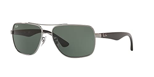 Ray-Ban Men's Rb3483 Metal Square Sunglasses, Gunmetal/Green, 60 Mm #TOP1