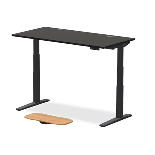 UPLIFT DESK V3 2-Leg Black Laminate Wood Standing Desk Adjustable Height Advanced 1-Touch Memory Keypad Under Desk Cable Management Wire Grommets & Rocker Board (Black C-Frame 60 x 30 inch)