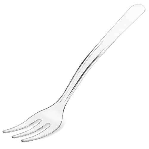 Tasting Mini Forks 100CT - LORESO Clear Mini Plastic Forks For Fruit, Dessert and Frozen cakes, BPA Free, Reusable 3.8 Inches - Pack of 100