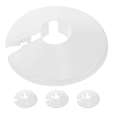 Ciieeo Toilet Pipe Cover Plates 4Pcs Round PVC Alloy Wall Pipe Collars for Concealing