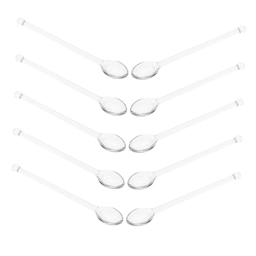 Cabilock 10piezas Cucharas Para De Vidrio Transparente Agitadores De Vidrio Para Café o Té Cucharillas Para Cócteles o Helados Para Fiestas o Uso Casa