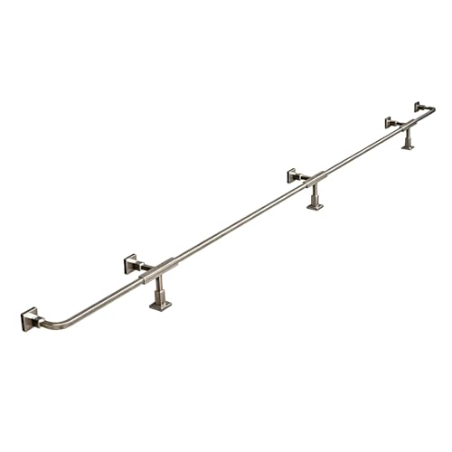 Barra De Apoyo De Pies Para Bar Riel Para Pies De Barra Independiente, Reposapiés Acero Inoxidable 304 Con Soportes Y Accesorios Montaje Completos, Para Jardín, Cocina, Cafetería(Silver,15FT/4.57M)