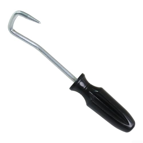 Image of Heavy Duty Oil Pipe Removal Hook For Rubber Hoses And Fuel Lines Featuring Rust Resistant Steel Construction And Comfort Grip Black