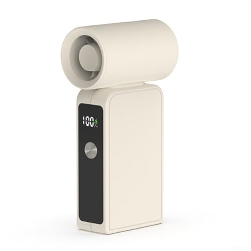Ventilateur manuel avec 100 vitesses - Rechargeable par USB - 4000 mAh - Pour les voyages et le bureau - Blanc