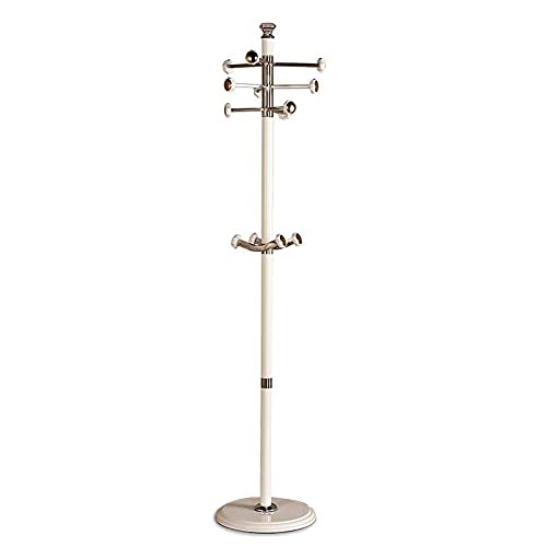 UIONBUN Perchero Perchero Perchero Perchero de Metal Sombrero 13 Ganchos Ganchos for Soporte de Paraguas Resistentes Entrada de Oficina, 185 cm x 39 cm x 39 cm Pared (Color: Blanco) (Blanco)
