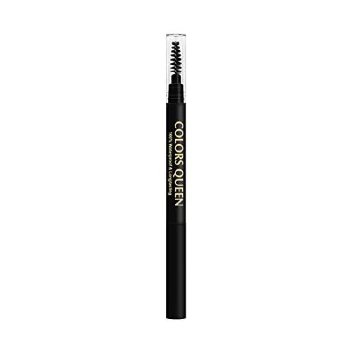 Image of Colors Queen Brow Master Eyebrow Definer Pencil with Spoolie | Natural Looking Brows | Smudge Proof, Waterproof and Long Lasting (Black)