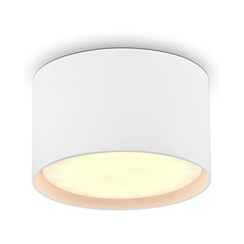 BOYIR LED Aufbaustrahler Deckenstrahler flach LED GX53 6W 230V Deckenleuchte Weiß warmweiß 3000K Aufbauspot Rund Aufbauleuchte Deckenlampe aus Aluminium Deckenspots Ø84x50mm Cover