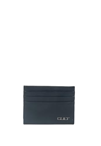 Porte-cartes Cult 1689 en cuir noir véritable aux finitions soignées et élégantes