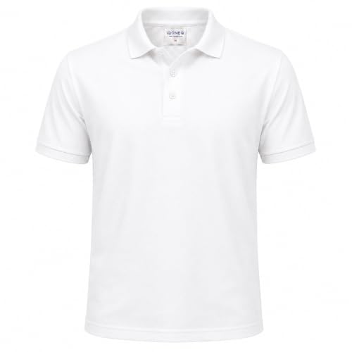 Image of Mens & Womens Classic Polo Shirt Short Sleeve Plain Tee Top Casual Work Sports (4XL, White)