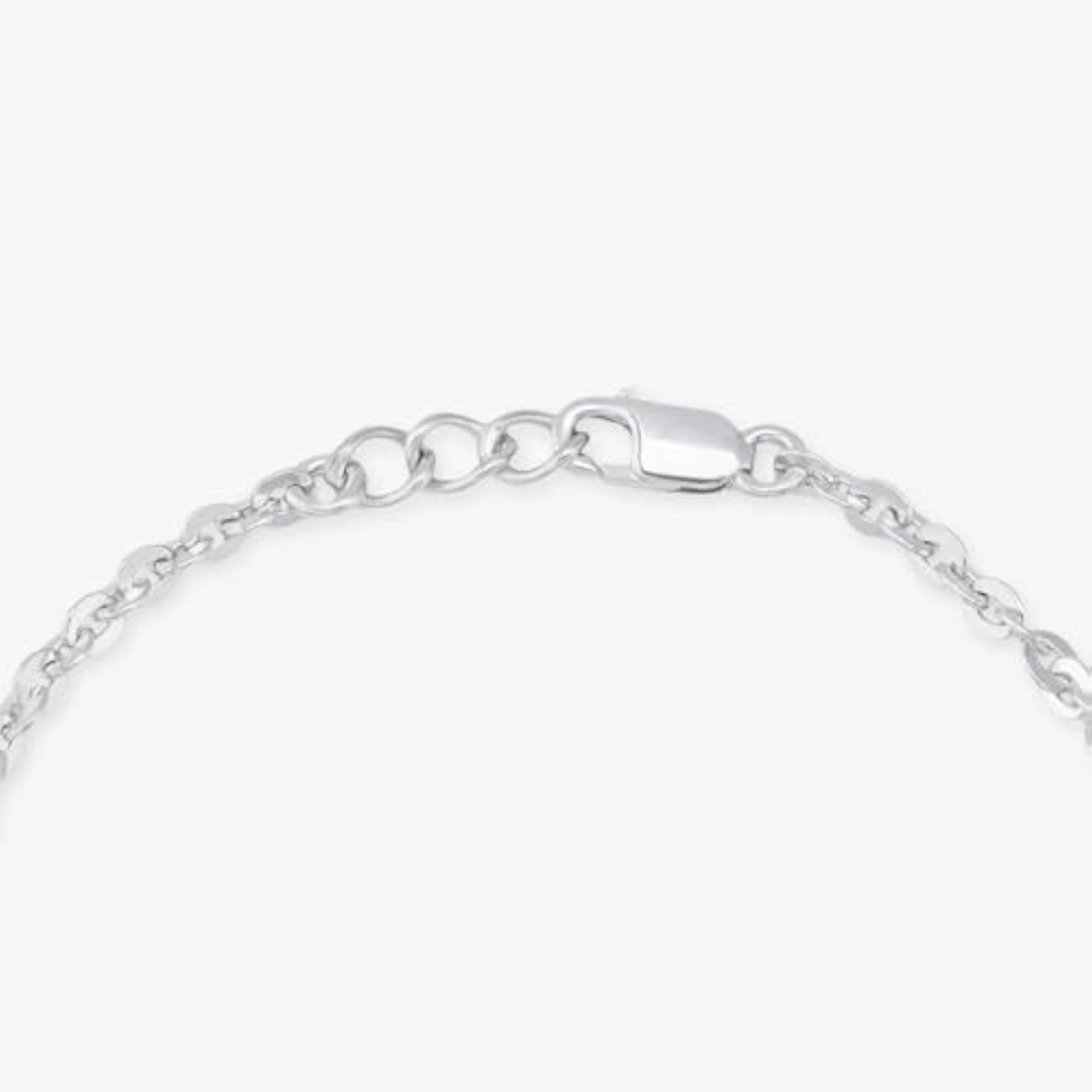 925 Sterling Silver Textured Cube Chain Bracelet for Women