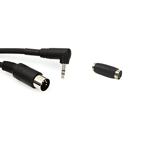 Boss BMIDI-5-35 - Type A MIDI to 3.5mm TRS Cable - 5 foot &amp; Hosa GMD-108 5-Pin DIN to 5-Pin DIN MIDI Coupler