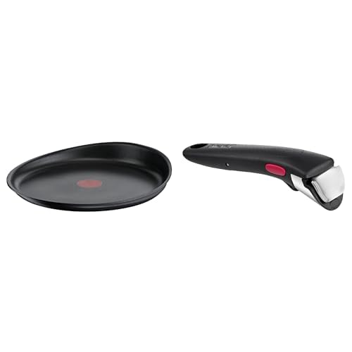 Tefal Ingenio Eco Resist Poêle à crêpe 27 cm, Fonte d'aluminium, Induction L8581004, Poignée amovible noire, Verrouillage sécurité 3 points, Garantie 10...