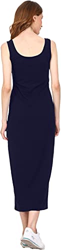 Image of ROARERS Women Maxi Length Sleeveless Cotton Black Dress