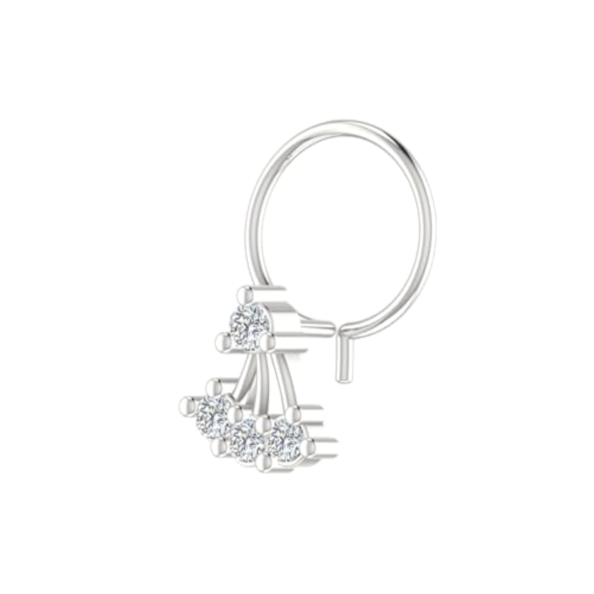 Women's 14Kt White Gold Stud Nosering