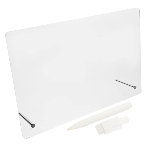 1Juego Tablero de Notas Acrílico Transparente con Soporte Metálico y Pizarra Borrable Oficina y Estudiantes y Recordatorios