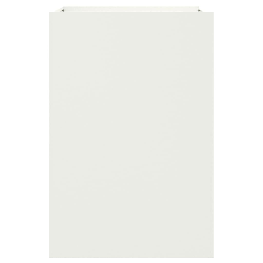 LAPOOH Sadzarka biała 52 x 48 x 75 cm stal walcowana na zimno, sadzarka na zewnątrz, donica ogrodowa, doniczka ogrodowa i sadzarka, donica zewnętrzna-841584