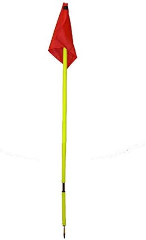 Workoutz 5ft Soccer Agility Corner Spike Poles (Set of 4) with Flag and Spring Base Field Boundary Marker