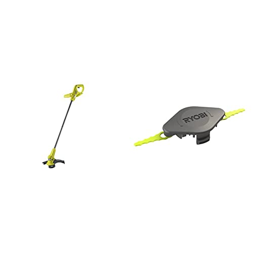 Ryobi Coupe Bordures - Dresse Bordures 18V OnePlus - sans Batterie ni Chargeur - RY18LT23A-0 & Tête Double Lames Dentelées (+10 Lames) - Compatibles RLT1825LI / RLT1830LI / RLT183113 / RLT1831H25