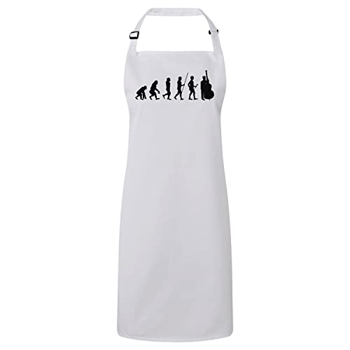 Tablier cuisine premium motif contrebasse de jazz en tissu de qualité supérieure