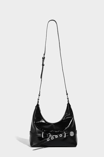 Image of Shoulder Purse for Women, Leather Women's Handbag Y2k Aesthetic Coquette Shoulder Bag Hobo Punk Trendy Ladies Purse