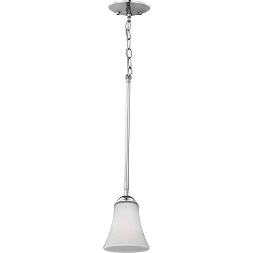 Classic Collection 1-Light Etched Glass Traditional Pendant Light Polished Chrome #TOP5