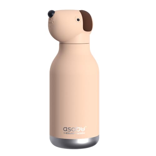 asobu Bestie Biege Dog Water Bottle, Cute Collectible Character, BPA Free