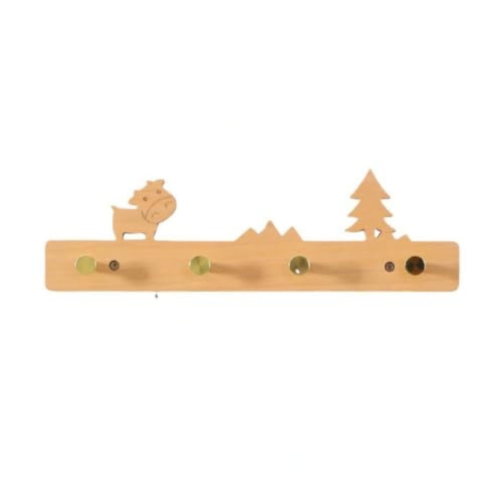 Decorative Wooden Coat and Key Rack, Wave-Shaped Design