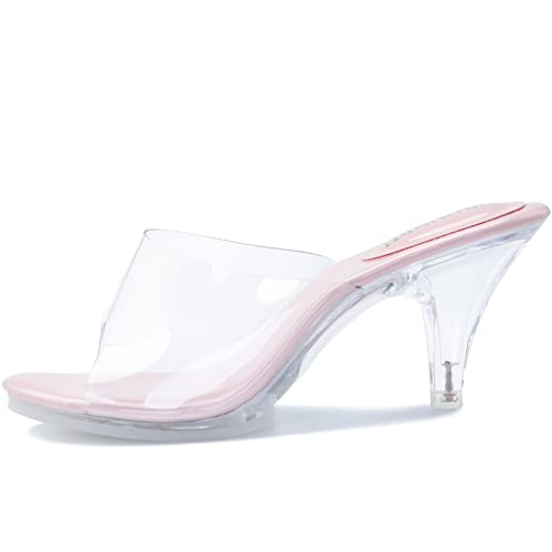 Image of NBUUNBU Silver Clear Heels For Women Dress Shoes Transparent Strap Sexy Stilletos Heels Open Toe High Silver Heeled Sandals Pump Mules