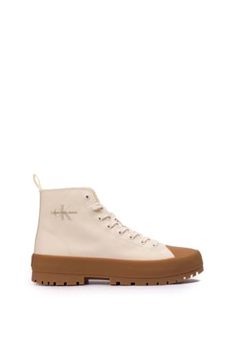 Calvin Klein - Zapatillas altas de lona para hombre, beige, 43 EU