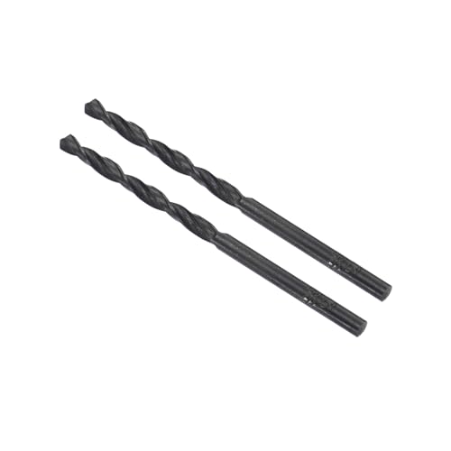 CoCud 6542 High Speed Steel Twist Drill Bits, 3.3mm Diameter 65mm Length, Black Oxide Straight Twist Jobber Drill Bit - (Applications: for Metal Woodwork Plastic Aluminum), 2-Pieces