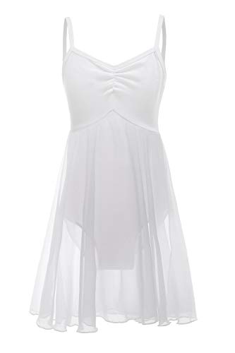 ORIDOOR Girls' Camisole Leotard Ballet Dance Dress Ballerina Costumes (White, Tag 130 - Age 6-8) …