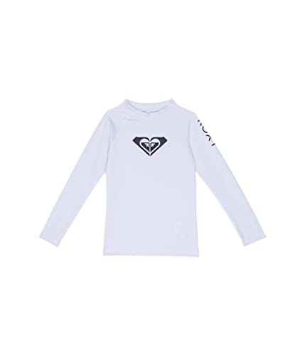 Roxy Girl's Whole Hearted Long Sleeve Rashguard (Toddler/Little Kids/Big Kids) Bright White 5 Little Kid