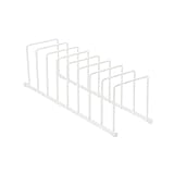 Spectrum Euro Cutting Board Holder Stand for Countertop or Inside Kitchen Cabinet Organization Matte White, 8 Slot Cutting Board Drying Rack or Cabinet Plate Bakeware Storage Organizer