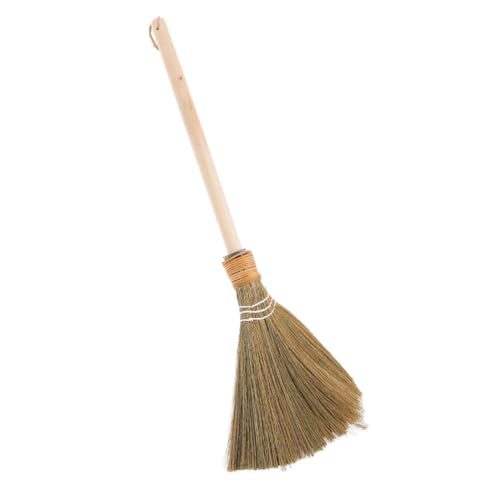 PartyKindom Corn Broom with Wooden Handle Traditional Whisk Brooms for Floor Sweeping