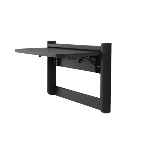 Table pliante murale au design épuré, étagère flottante noire de salon