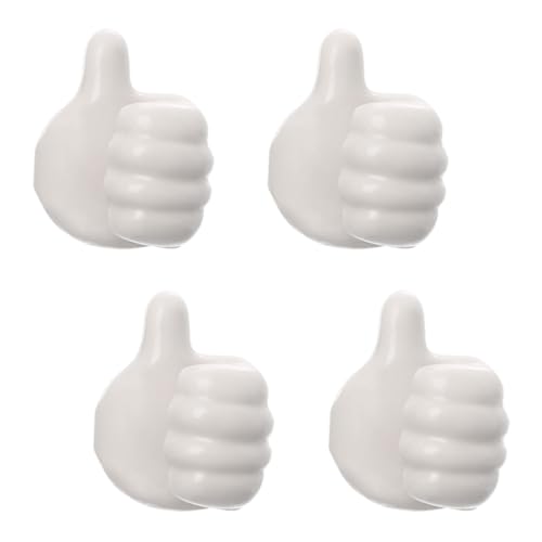 YoRise 4 PCS Mini Car Hooks, Silicone Thumb Up Cable Management, Self-Adhesive Car Key Holder, Multifunctional Wall Hanging Hook, Small Adhesive Hooks for Charging Cable Earphone (Gray)