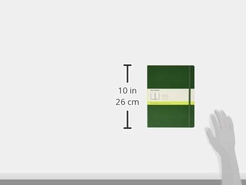 Moleskine Classic Notebook, Hard Cover, XL (7.5" x 9.5") Plain/Blank, Myrtle Green, 192 Pages