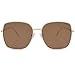 SOJOS Trendy Oversized Square Metal Frame Sunglasses for Women Men Retro Big Flat Lens UV Protection Sunglasses SJ1146, Gold Frame/Brownish-Tea Lens