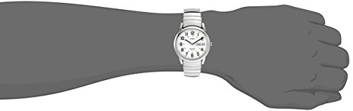 Timex Easy Reader 35Mm Day-Date Watch – Silver-Tone Case White Dial With Silver-Tone Expansion Band #TOP2