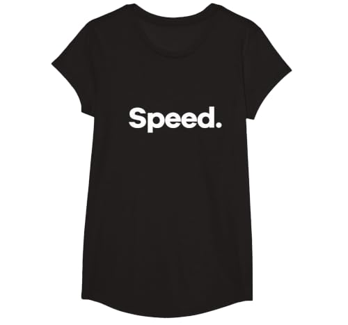 that Says Speed T-Shirt, Girls, Black, X-Small
