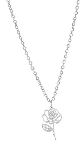 kkjoy Birth Month Flower Necklace Stainless Steel 12 Month Birthday Flower Pendant Necklace Best Friend Necklace Jewellery Gifts for Women Girls
