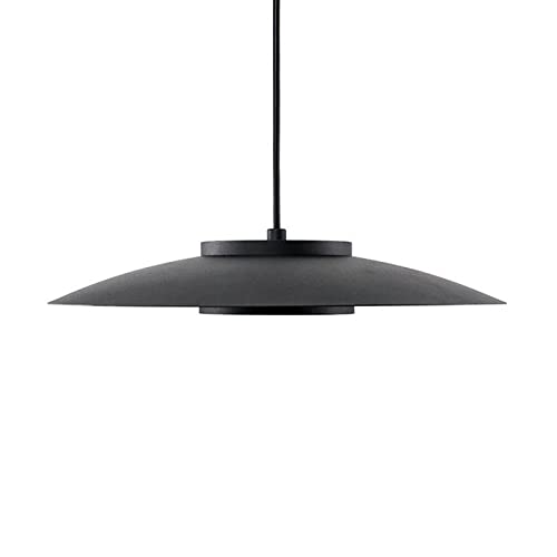 Lustre suspension moderne en aluminium blanc et noir au design épuré