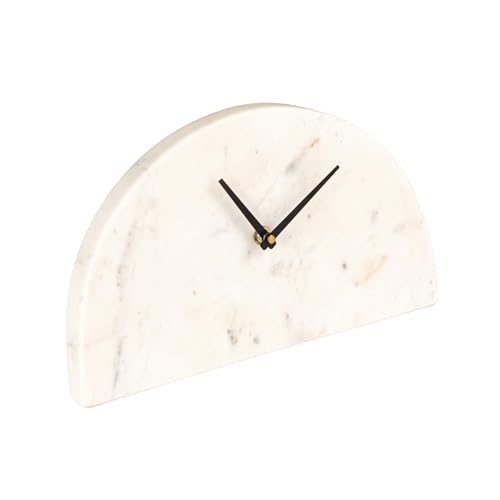 Horloge de Manteau semi-circulaire en marbre blanc XJBTBA pour salon et bureau chic