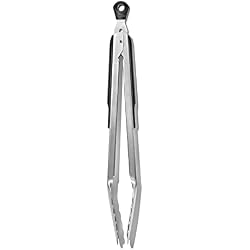 OXO Good Grips Stainless Steel Locking Tongs for Cooking, Kitchen Tongs, 12in