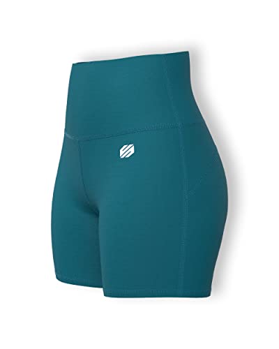 Image of Sfytt Women's 6 inch High Waist Biker Shorts - Workout Yoga Running Gym Compression Spandex Booty Shorts - Polyester Exercise