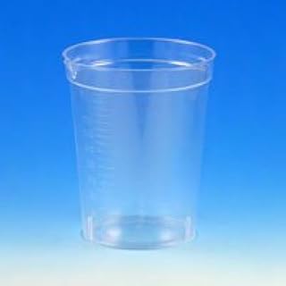 Globe Scientific - 5925 5921 Polystyrene Graduated Specimen Container Collection Cup with Pour Spout, Paper Lid Included in Each Pack, 6.5 oz Capacity (Case of 500)