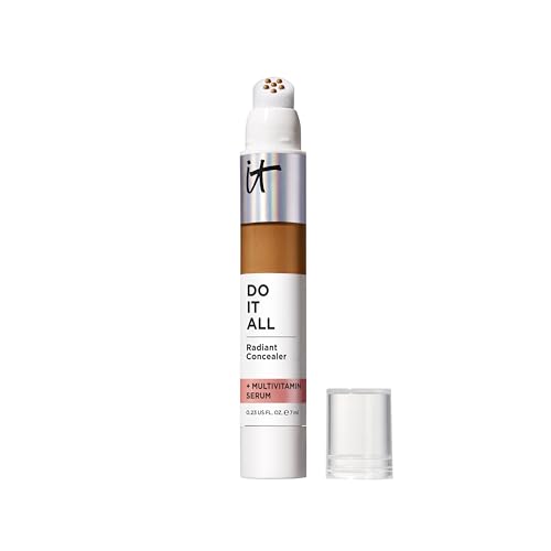 IT Cosmetics, DO IT ALL Concealer, Correcteur + Boosteur d'Éclat, Longue Durée, Effet Repulpant, Anti-Cernes, Teint Lumineux, Formulé avec un Sérum Multivitaminé, 7 ml, Teinte : Rich Neutral