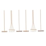LRXIYODE 6 Stück 6 teiliges Mini Bambus Sandrechen mit Verschiedenen Zen Gartenrechen Praktische...