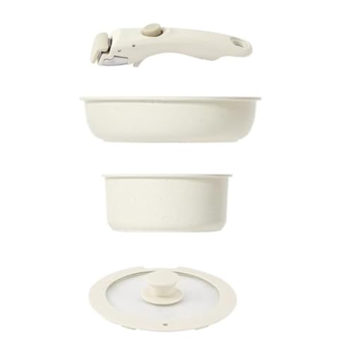 Rfeeuubft Juego de Utensilios de Cocina Antiadherentes con Extraíble, Apto para Usar en el Horno, Juego de Ollas y Sartenes para Todas Las Necesidades de Cocina